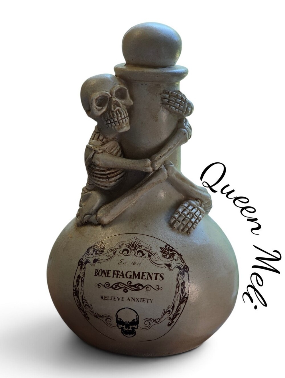 Gothic Skeleton Potion Bottle Halloween Decor "Bone Fragments" Resin Jug